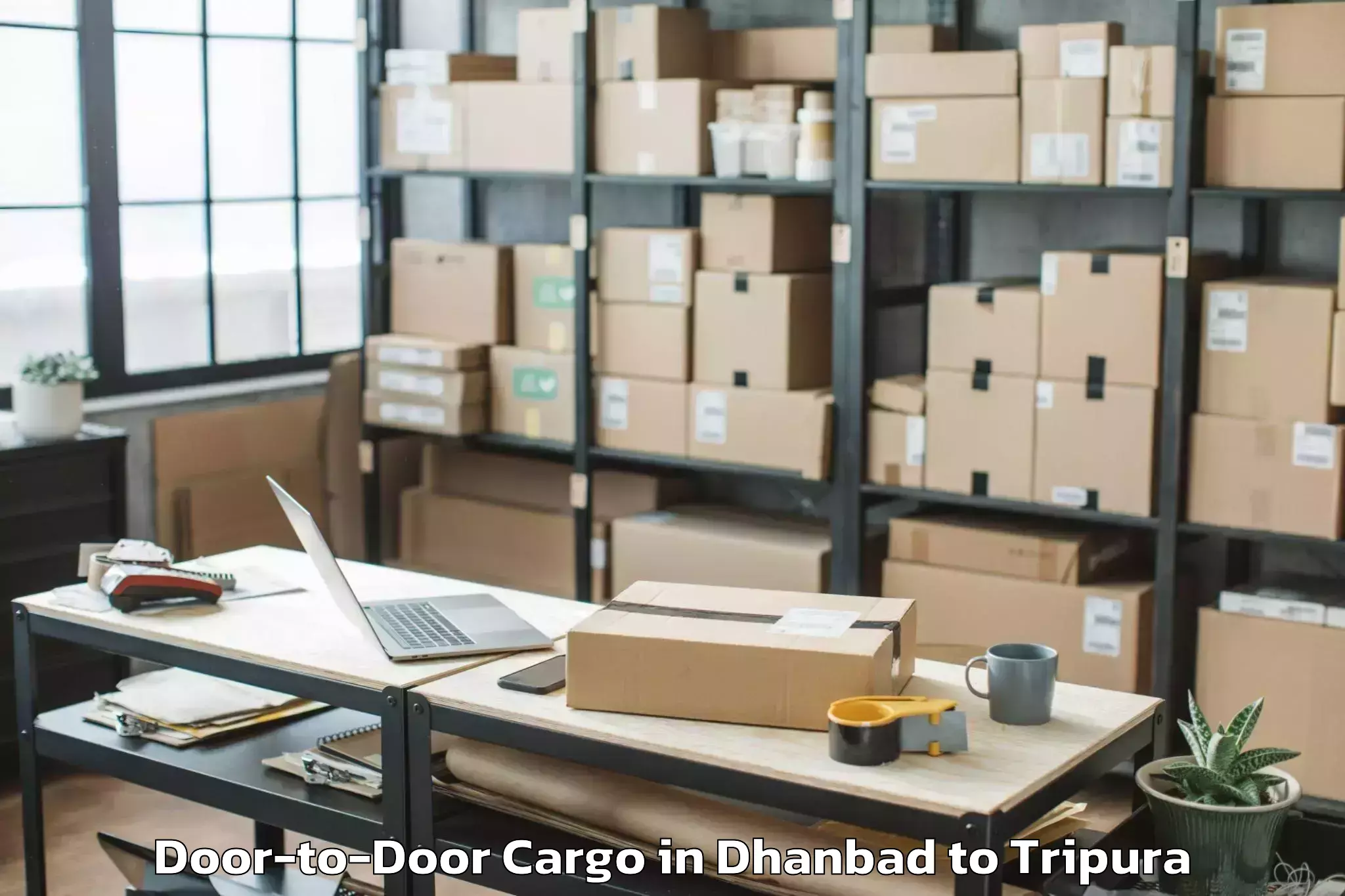 Dhanbad to Gournagar Door To Door Cargo Booking